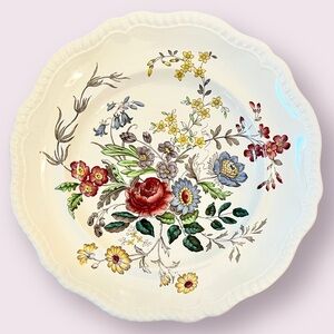 Vintage Spode Romney Copeland Dinner Plate (Gadroon Shape), Floral Flowers China